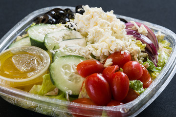 Close up shot of a healthy green salad