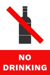 NO DRINKING sign. Vector.