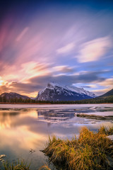Sunrise at Vermilion lake, Banff National Park, Alberta, Canada. This photo was taken during the...