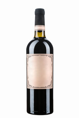 bottle of wine isolated on white background