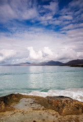 Looking north from Rosamol beach to the North Harris hills