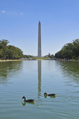 Washington Monument, Lincoln Memorial Reflecting Pool, Washington D.C., USA