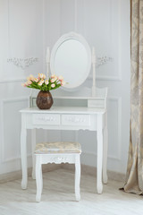 Boudoir table make up table with mirror