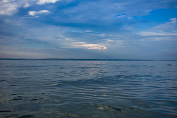 cloudy sky on the river