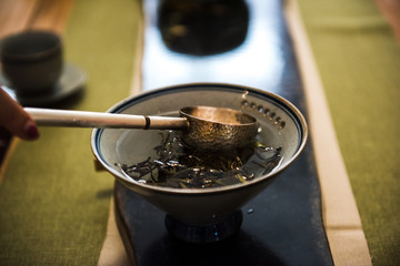 Woman Tea Master Making Tea. Tea art of China. Traditional Chinese culture.