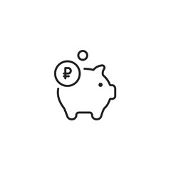 Piggy Bank Rouble Economy Icon