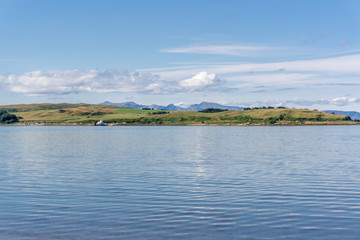 The Isle of Cumbrae and Arran Mountains in the background from Largs Scotland
