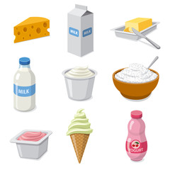 milk products icons