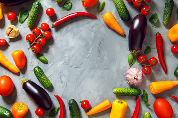 Background of different vegetables.