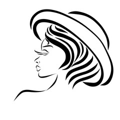 Young sensual woman in a lady's hat