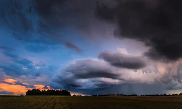 Panorama of storm clouds