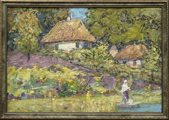 landscape, oil painting, hand made