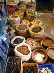 Gewürzhandel in Kochi, Cochin, Stadtteil Mattancherry, Halbinsel Fort Kochi, Bundesstaat Kerala, Malabarküste, Südindien, Asien