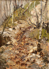 landscape, oil painting, hand made