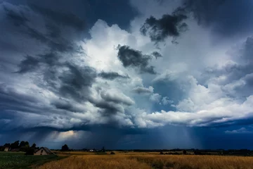 Tableaux ronds sur aluminium brossé Ciel Image d& 39 un nuage d& 39 orage prise en Lituanie