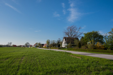 Danish countryside village on a summer day