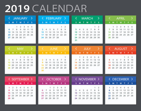 2019 Calendar - illustration