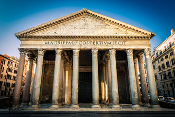 Obraz premium Pantheon, Rome, Italy, Europe. Rome ancient temple of all the gods. Rome Pantheon is one of the best known landmarks of Rome and Italy.