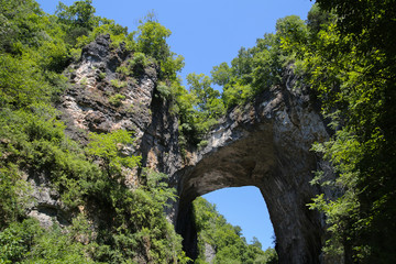 Natural Bridge Rock Formation National Park in the Blue Ridge Mountains of Rockbridge County, Virginia Limestone Bridge Gorge