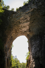 Fototapeta premium Natural Bridge Rock Formation National Park in the Blue Ridge Mountains of Rockbridge County, Virginia Limestone Bridge Gorge