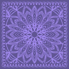 Design print for kerchief. The pattern of the mandala. Vector illustration.