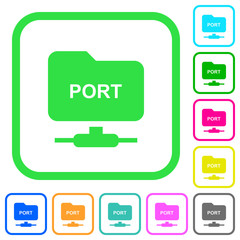 FTP set port vivid colored flat icons