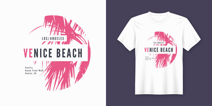 Venice beach t-shirt and apparel trendy design with palm tree si