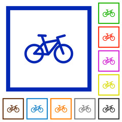 Fototapeta premium Bicycle flat framed icons