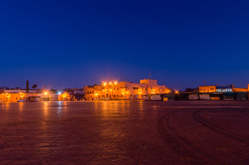 Fototapeta na wymiar Jemaa el-Fnaa square in the night.