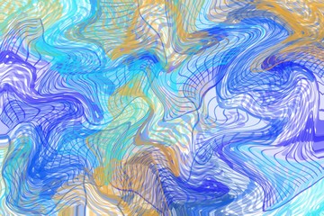 Abstract swirl wet paint and lines colorful magical mix background