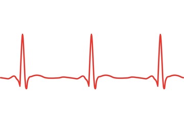 Heart line. Red heartbeat. Cardiogram health medical heartbeat pulse. Vector illustration