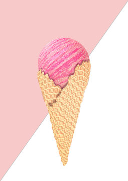 Pink ice cream cone design