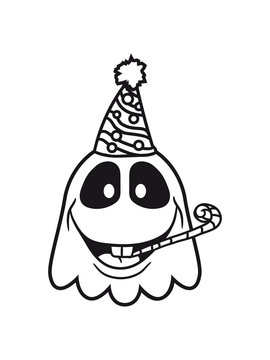 party feiern geburtstag fest hut geist lachen s&uuml;&szlig; niedlich frech comic cartoon clipart spuken horror monster grusel halloween