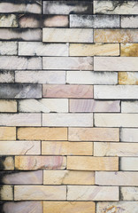 textured decorative orange brick wall. background