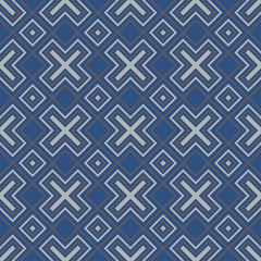 Blue geometric seamless pattern