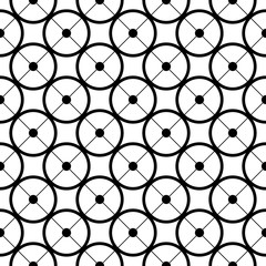 Naklejka premium Geometric ornament. Black on white seamless pattern