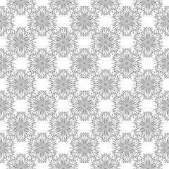 Gray floral ornamental design on white. Seamless backround