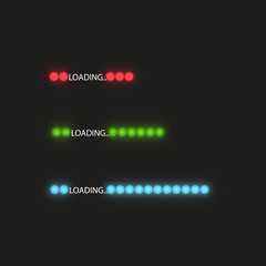 Progress loading bar with lighting. Concept technology. Vector illustration