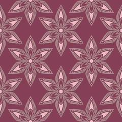 Seamless background. Floral purple red pattern