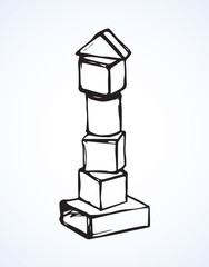 Children's cubes. Vector drawing