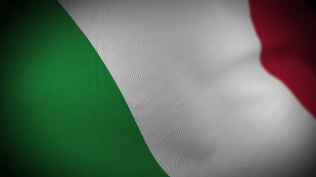 Flag of Italy - Photo realistic close up of waving flag. Extreme depth of field. 3d Render.