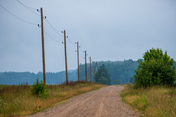 Fototapeta na wymiar simple country road in summer