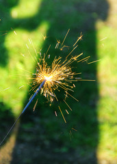 sparkler on fire