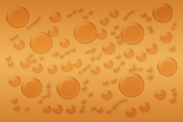 abstract brown background with bubbles and circles illustration