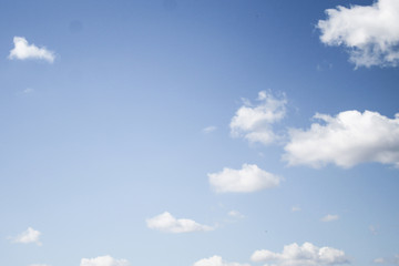 Blue sky with white clouds, background, clear day