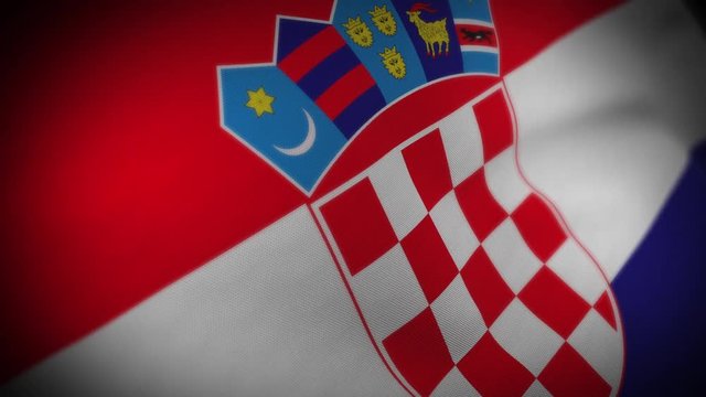 Flag of Croatia - Photo realistic close up of waving flag. Extreme depth of field. 3d Render.