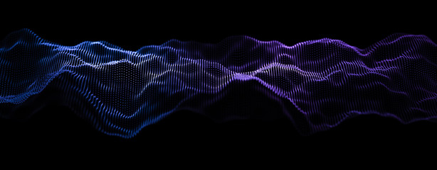 Music abstract background. Equalizer for music, showing sound waves with musical waves, background equalizer. 3d rendering.