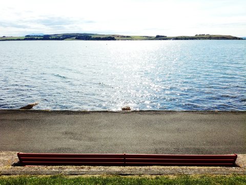 view from the benche,  largs promenade, scotland