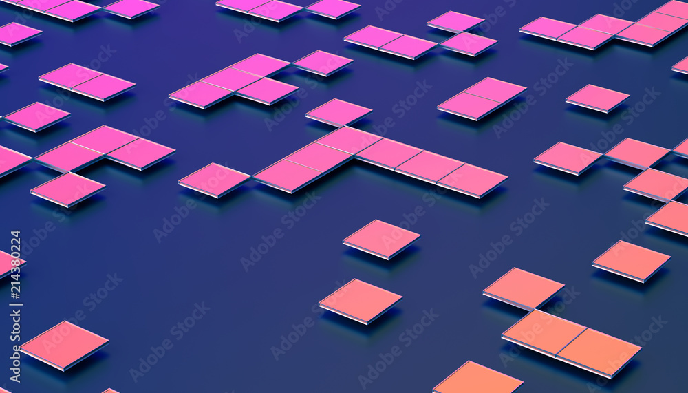Poster abstract 3d rendering of geometric shapes. composition with squares. futuristic surface design. mode