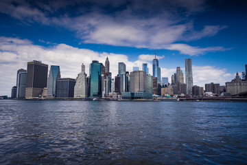 Obraz premium Downtown Manhattan Skyline, Nowy Jork, USA - widok z Brooklynu